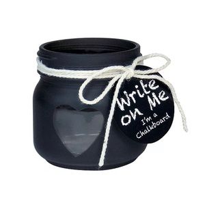 Chalkboard Mason Jar Votive Candle Holder
2 1/2in x 3in Glass Decoration